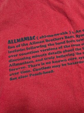 Allman Brothers Allmaniac Peach Head T Shirt XL